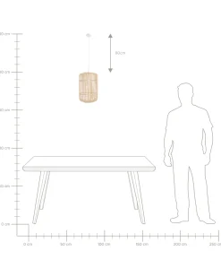 Hot Lampa wisząca AISNE Bambus Jasno Wszystkie Lampy|Lampy Wiszące