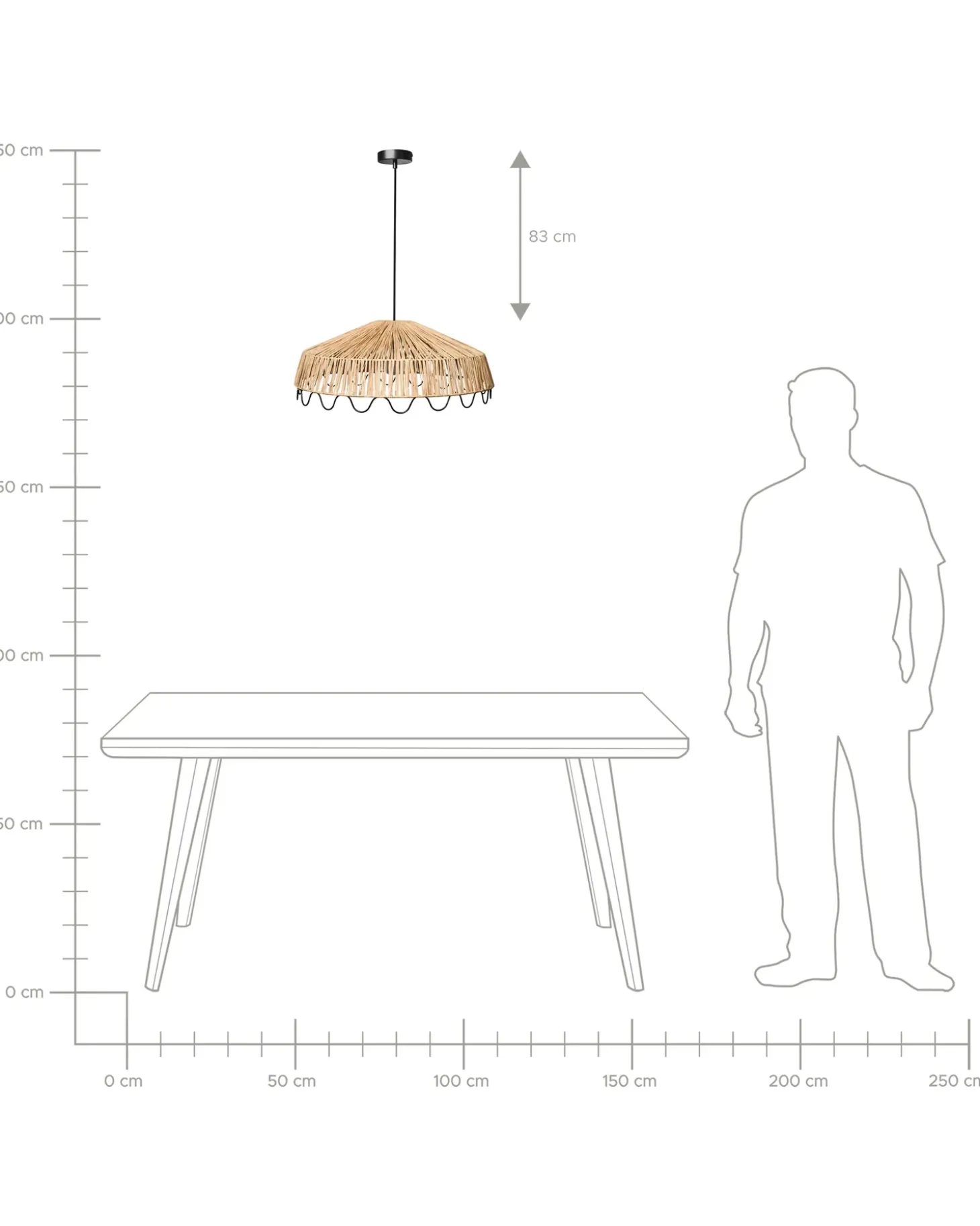 Outlet Lampa wisząca ARENAL Plecionka Naturalny Wszystkie Lampy|Lampy Wiszące