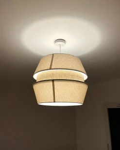 Best Lampa wisząca ATOYAC Len syntetyczny Beżowy Wszystkie Lampy|Lampy Wiszące