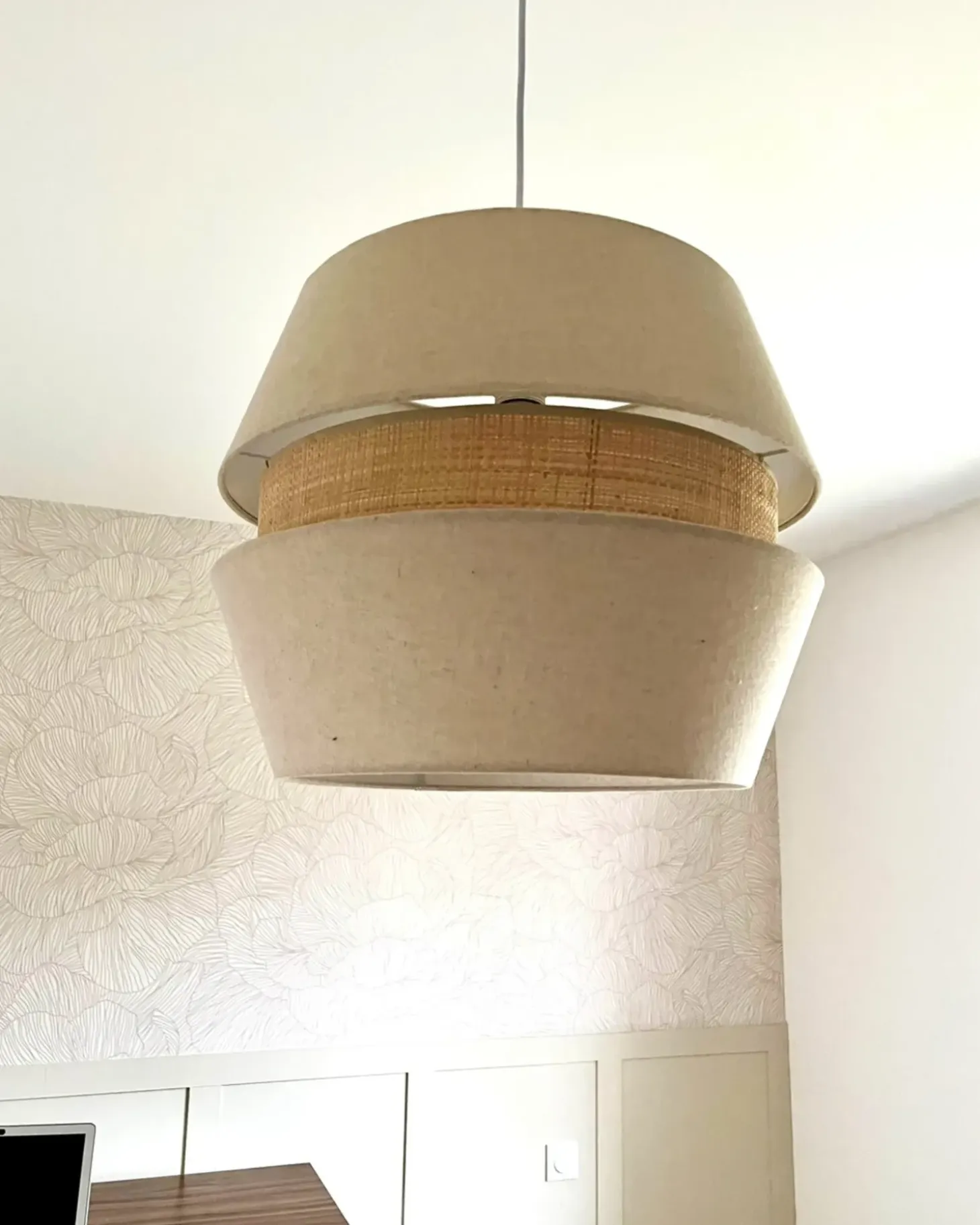 Best Lampa wisząca ATOYAC Len syntetyczny Beżowy Wszystkie Lampy|Lampy Wiszące