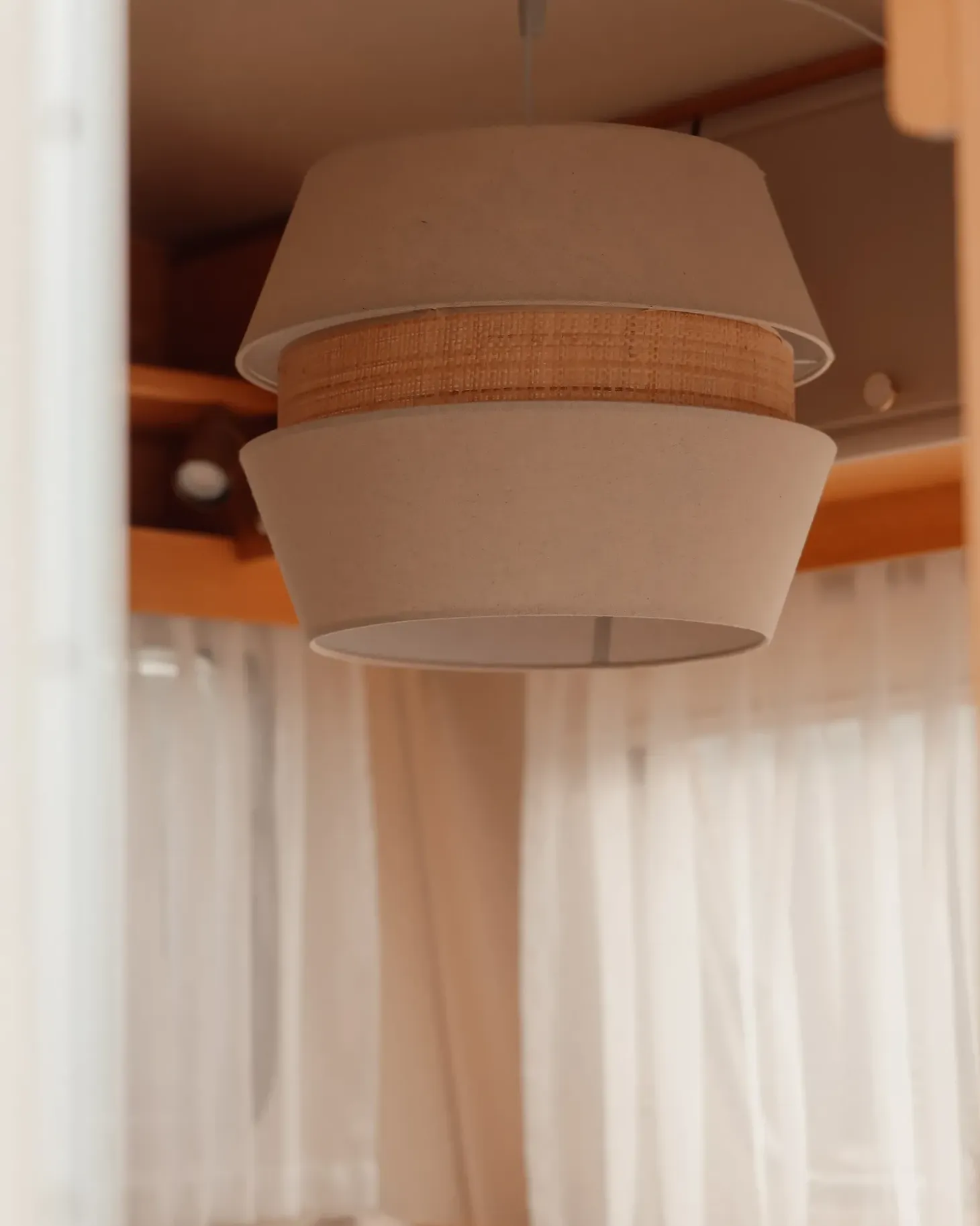 Best Lampa wisząca ATOYAC Len syntetyczny Beżowy Wszystkie Lampy|Lampy Wiszące