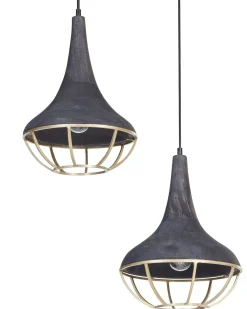 New Lampa wisząca BAGMATI Drewno mango Czarny Wszystkie Lampy|Lampy Wiszące