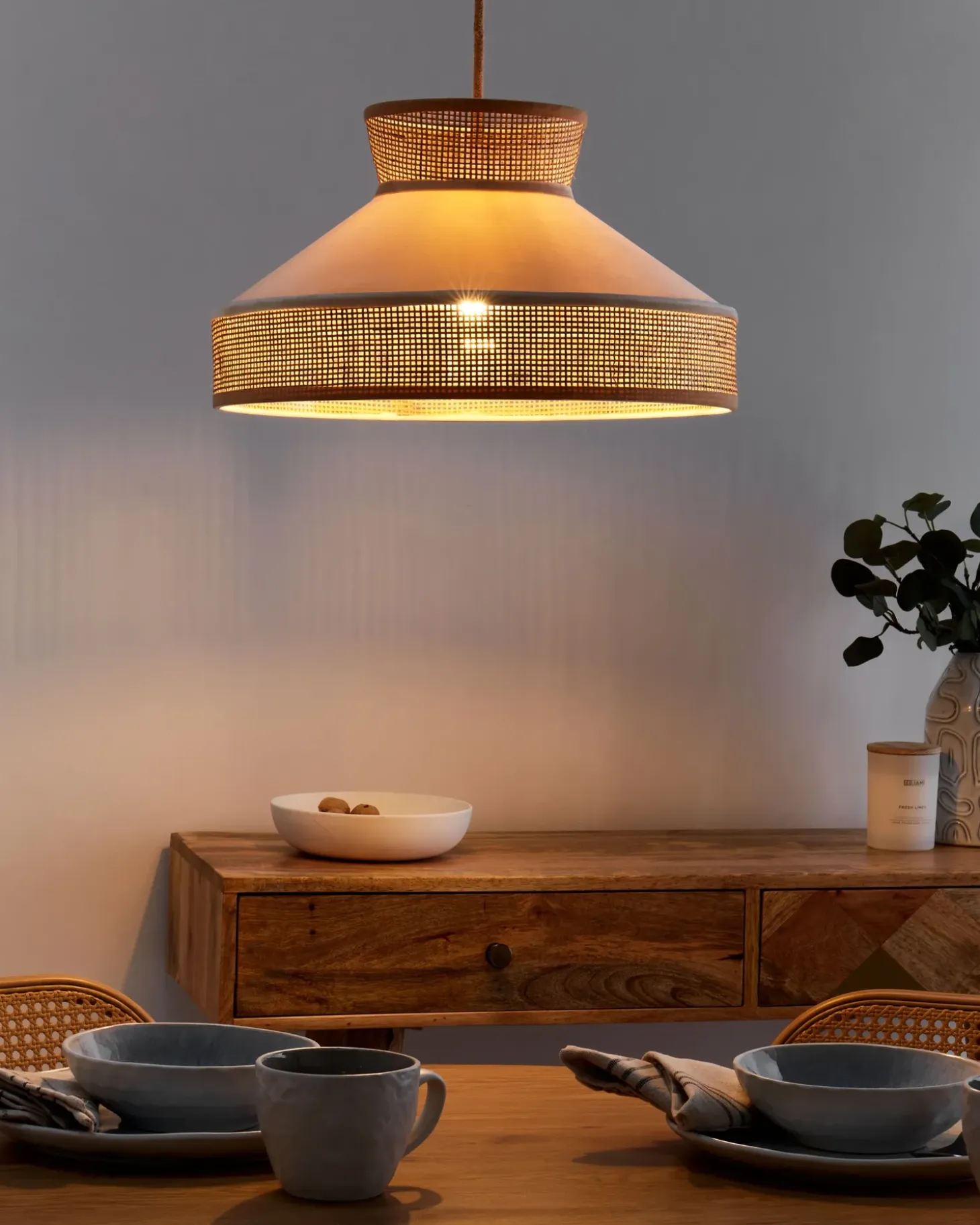 Discount Lampa wisząca BATALI Rattan Beżowy Wszystkie Lampy|Lampy Wiszące