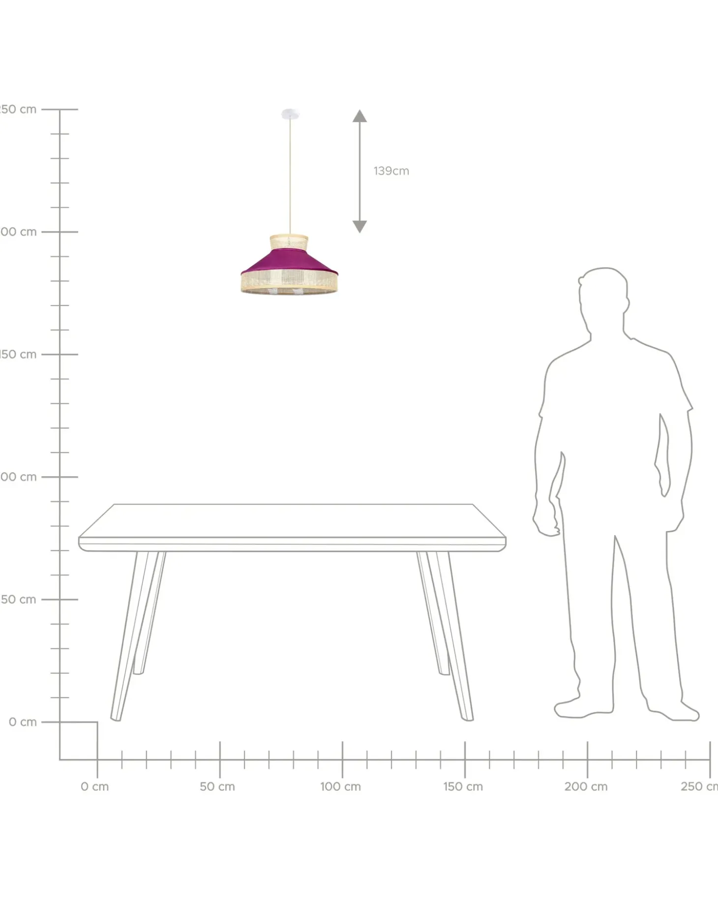 Best Lampa wisząca BATALI Rattan Fuksja Wszystkie Lampy|Lampy Wiszące