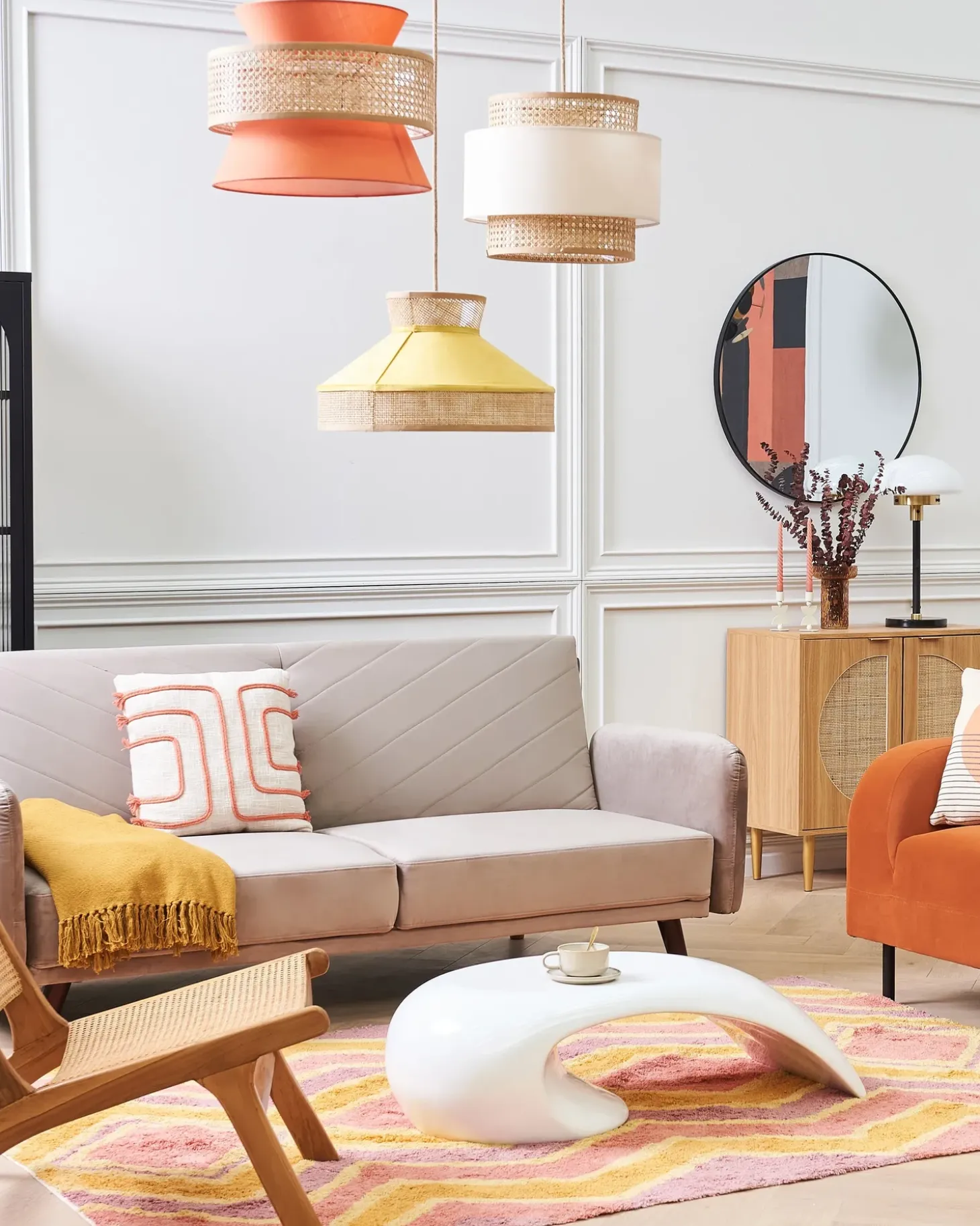 New Lampa wisząca BATALI Rattan Musztardowy Wszystkie Lampy|Lampy Wiszące