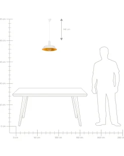 Outlet Lampa wisząca BAYOU Metal Biały Wszystkie Lampy|Lampy Wiszące
