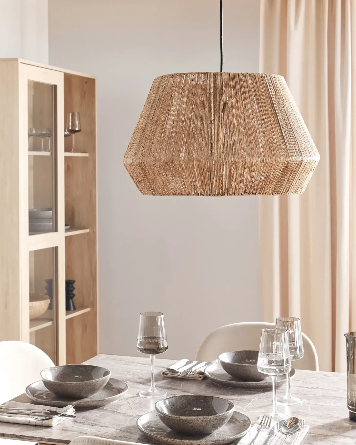 Hot Lampa wisząca BIRAU Juta Naturalny Wszystkie Lampy|Lampy Wiszące