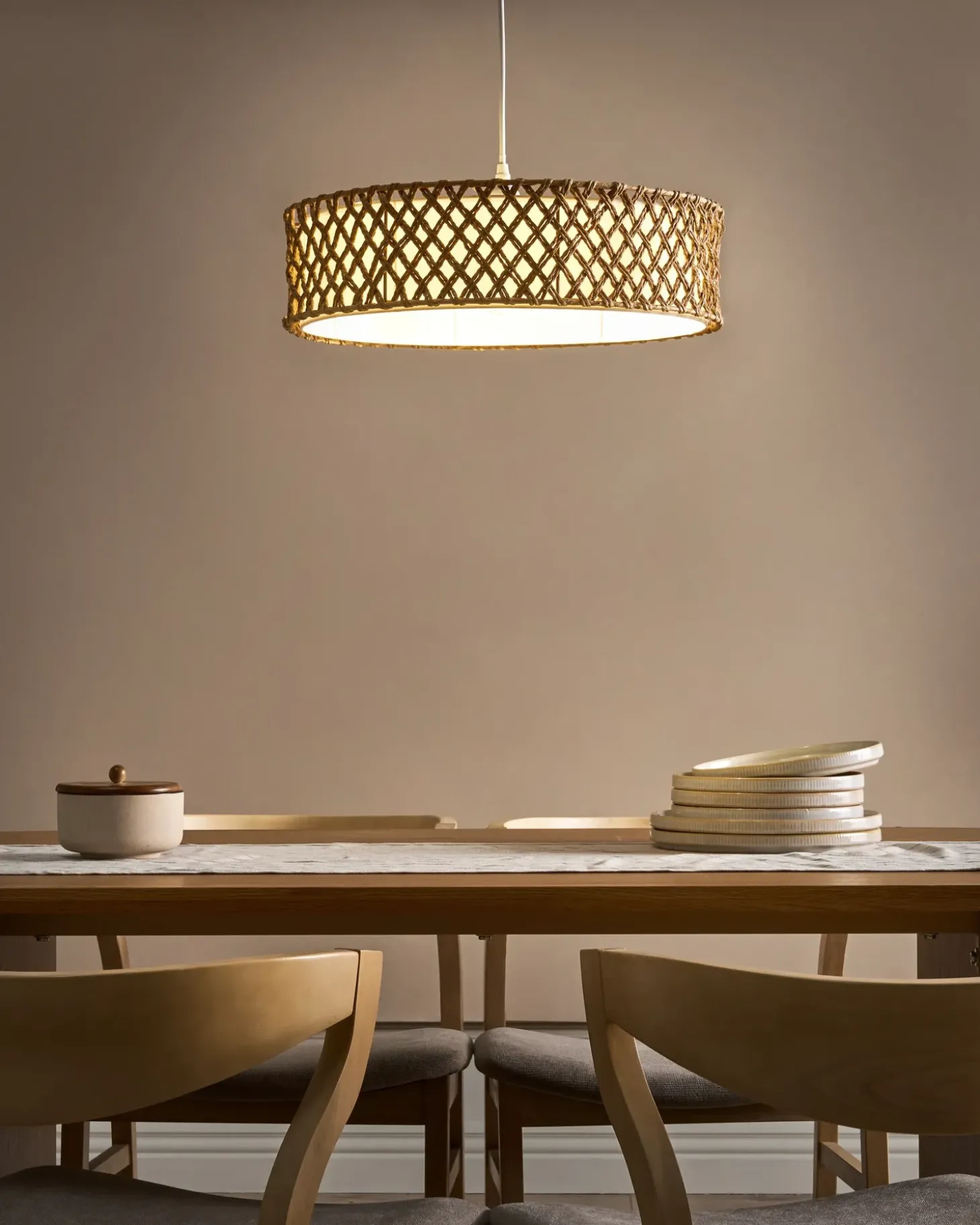 Hot Lampa wisząca BLONDIN Papierowa plecionka Naturalny Wszystkie Lampy|Lampy Wiszące