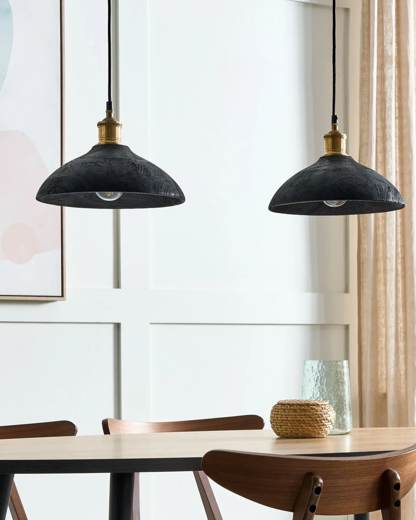 Online Lampa wisząca CHEYYAR Drewno mango Czarny Wszystkie Lampy|Lampy Wiszące