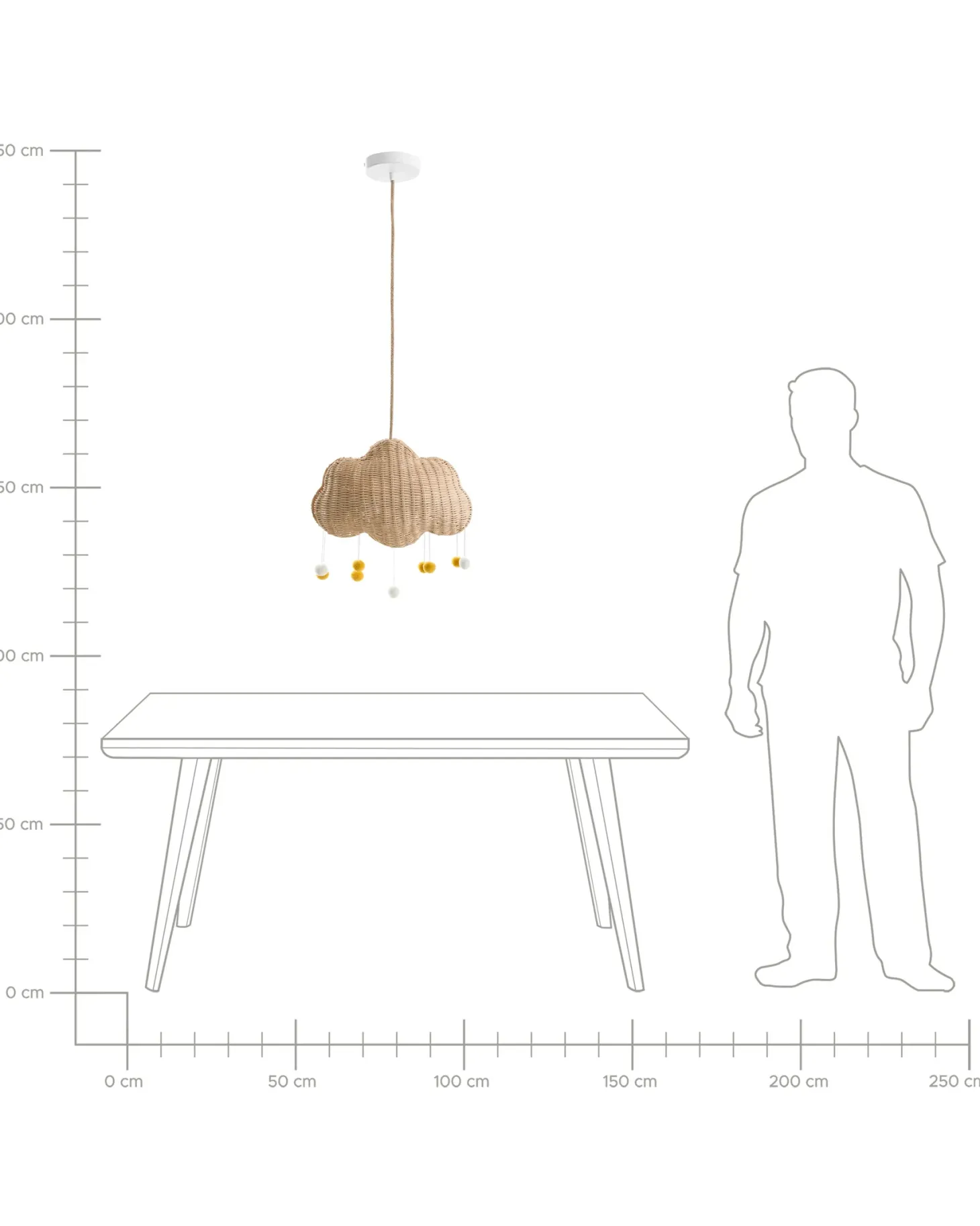 Lampa wisząca Chmurka ONON Rattan Naturalny