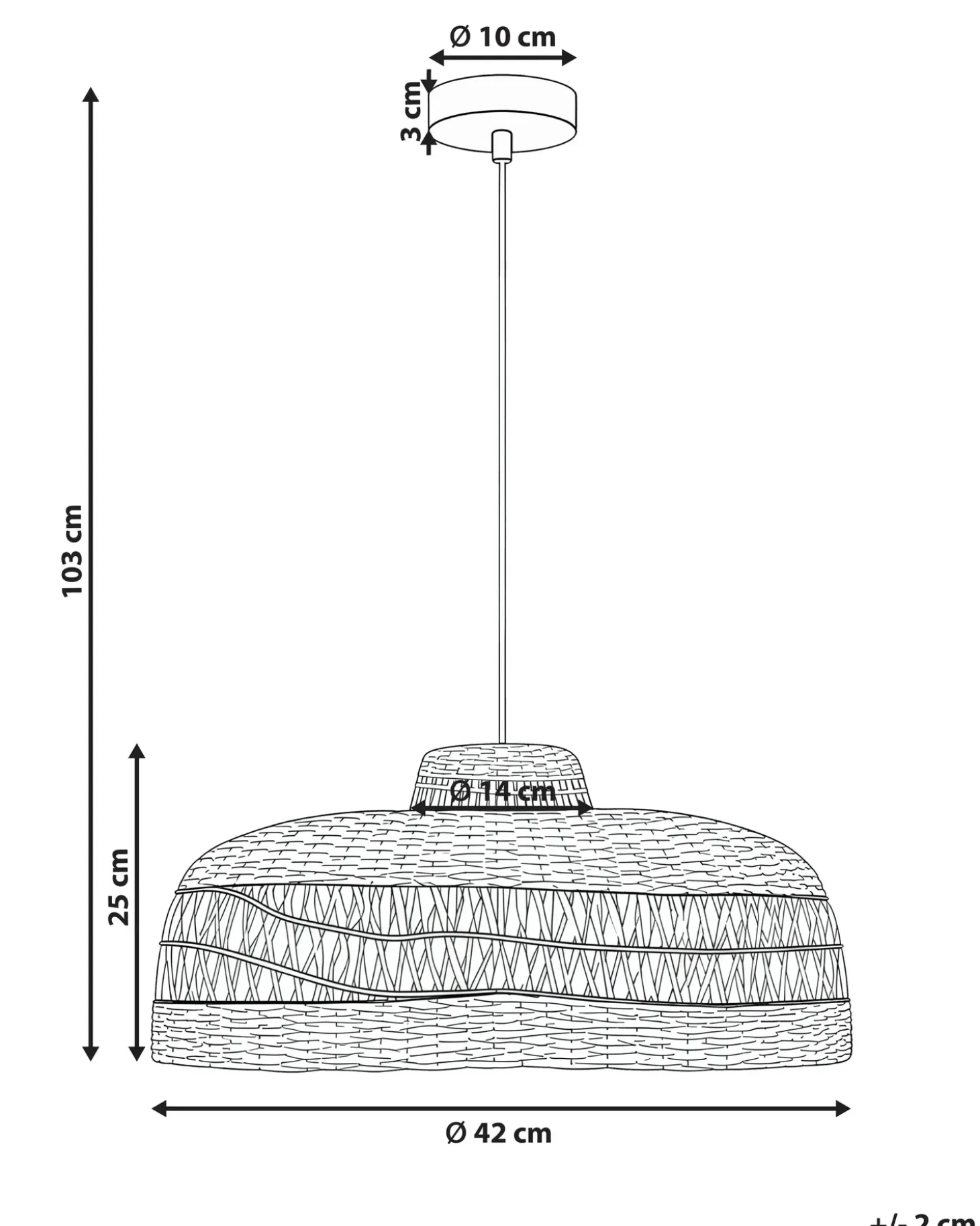 Clearance Lampa wisząca CUVO Plecionka Naturalny Wszystkie Lampy|Lampy Wiszące
