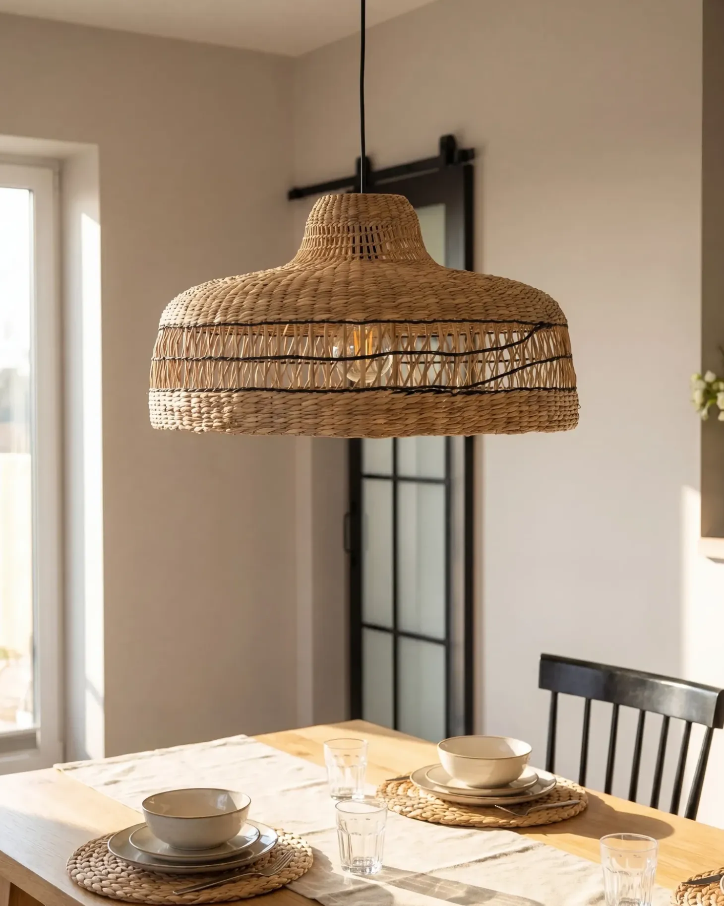 Clearance Lampa wisząca CUVO Plecionka Naturalny Wszystkie Lampy|Lampy Wiszące