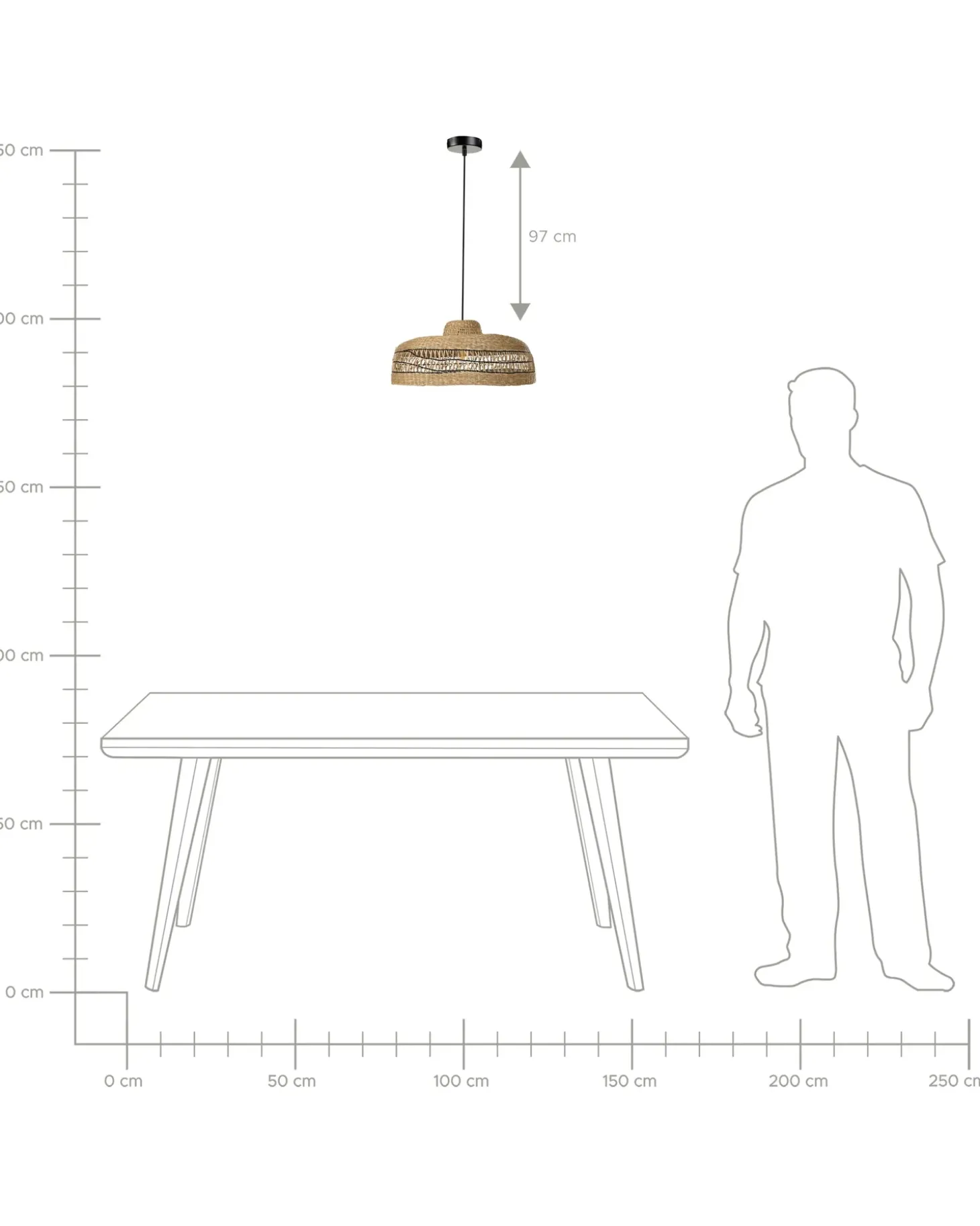 Clearance Lampa wisząca CUVO Plecionka Naturalny Wszystkie Lampy|Lampy Wiszące