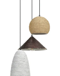 Clearance Lampa wisząca ENDRICK Plecionka Naturalny Biały Brązowy Wszystkie Lampy|Lampy Wiszące