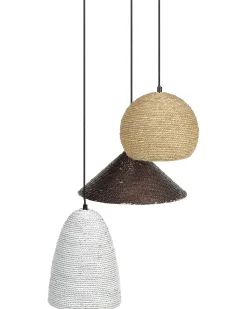 Clearance Lampa wisząca ENDRICK Plecionka Naturalny Biały Brązowy Wszystkie Lampy|Lampy Wiszące