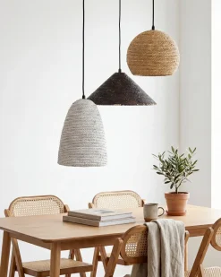Clearance Lampa wisząca ENDRICK Plecionka Naturalny Biały Brązowy Wszystkie Lampy|Lampy Wiszące