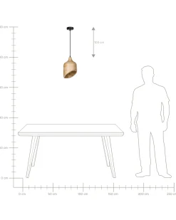 Outlet Lampa wisząca GANDAKI Drewno mango Jasno Wszystkie Lampy|Lampy Wiszące