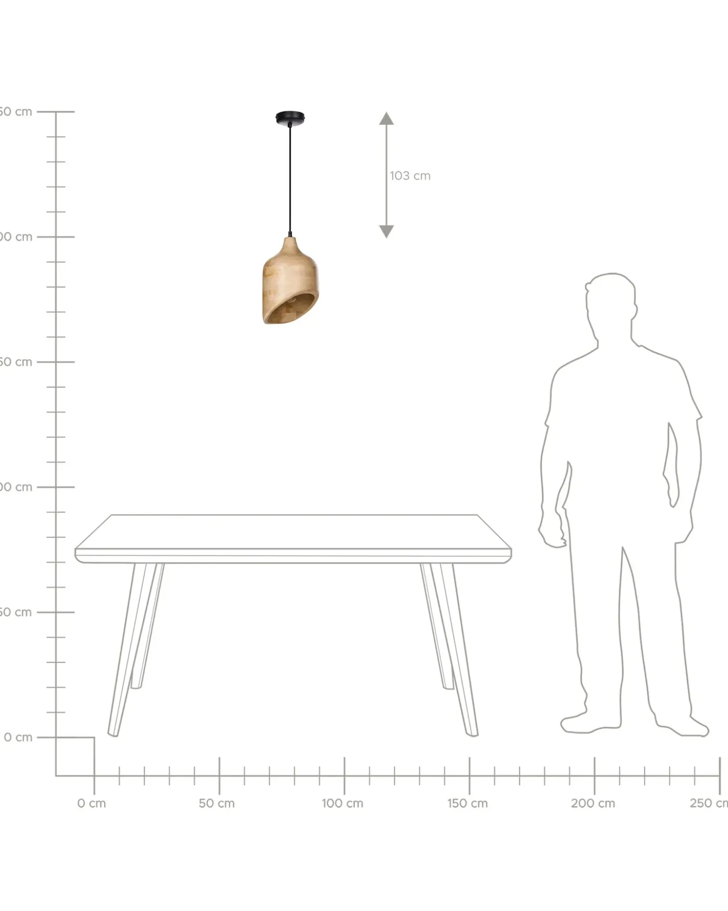 Outlet Lampa wisząca GANDAKI Drewno mango Jasno Wszystkie Lampy|Lampy Wiszące
