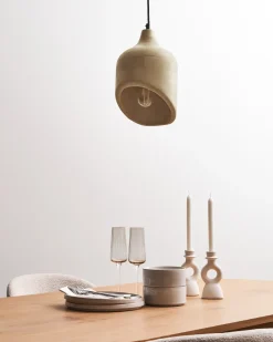 Outlet Lampa wisząca GANDAKI Drewno mango Jasno Wszystkie Lampy|Lampy Wiszące