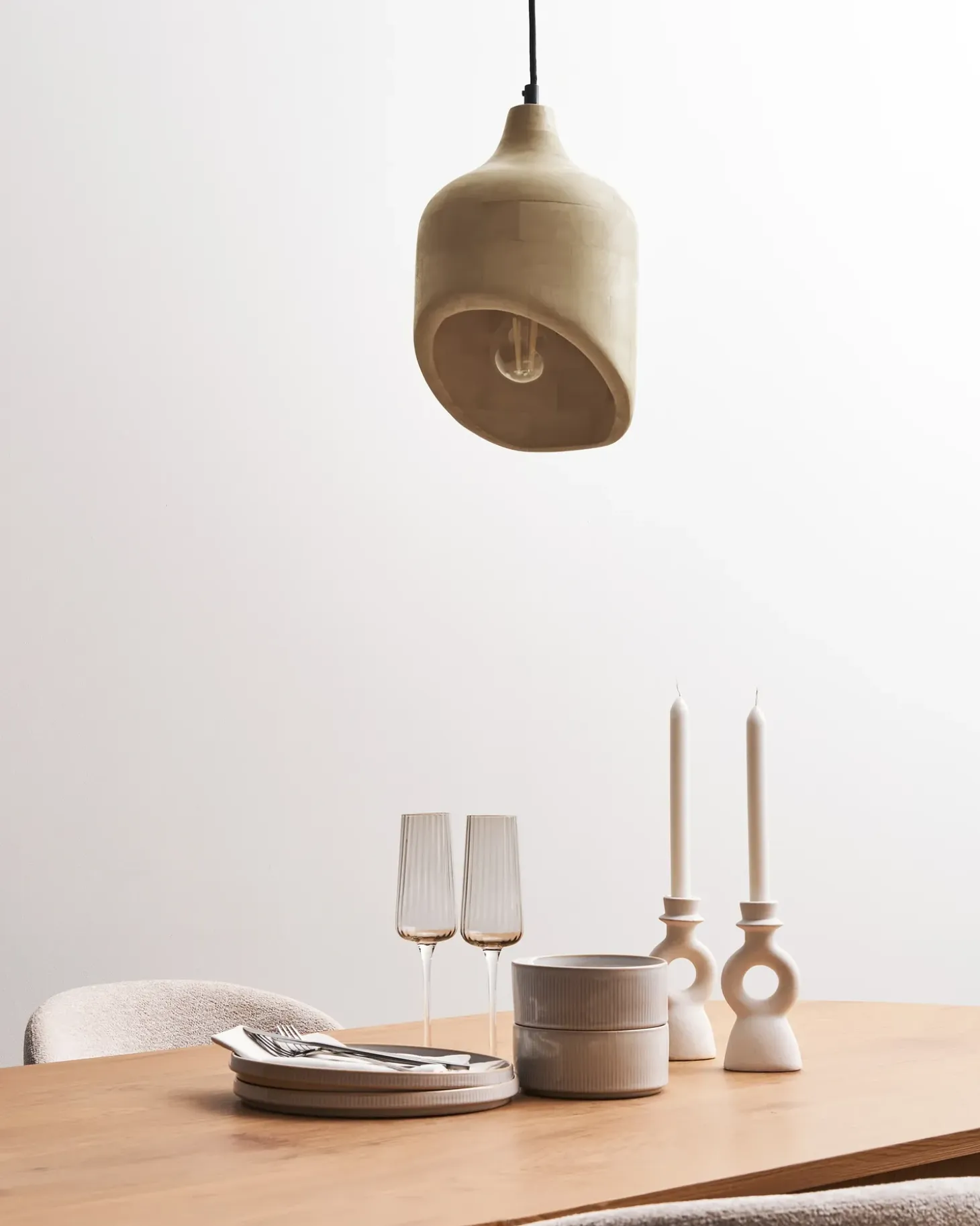 Outlet Lampa wisząca GANDAKI Drewno mango Jasno Wszystkie Lampy|Lampy Wiszące