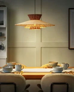 Online Lampa wisząca KABOMPO Rattan Brązowy Wszystkie Lampy|Lampy Wiszące