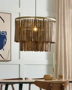 Sale Lampa wisząca KAVERI Drewno mango Brązowy Wszystkie Lampy|Lampy Wiszące