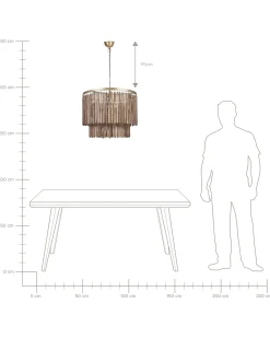 Sale Lampa wisząca KAVERI Drewno mango Brązowy Wszystkie Lampy|Lampy Wiszące