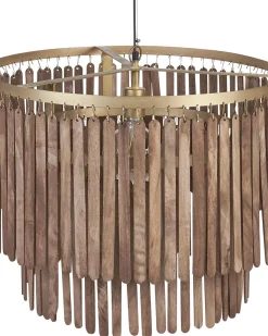 Sale Lampa wisząca KAVERI Drewno mango Brązowy Wszystkie Lampy|Lampy Wiszące