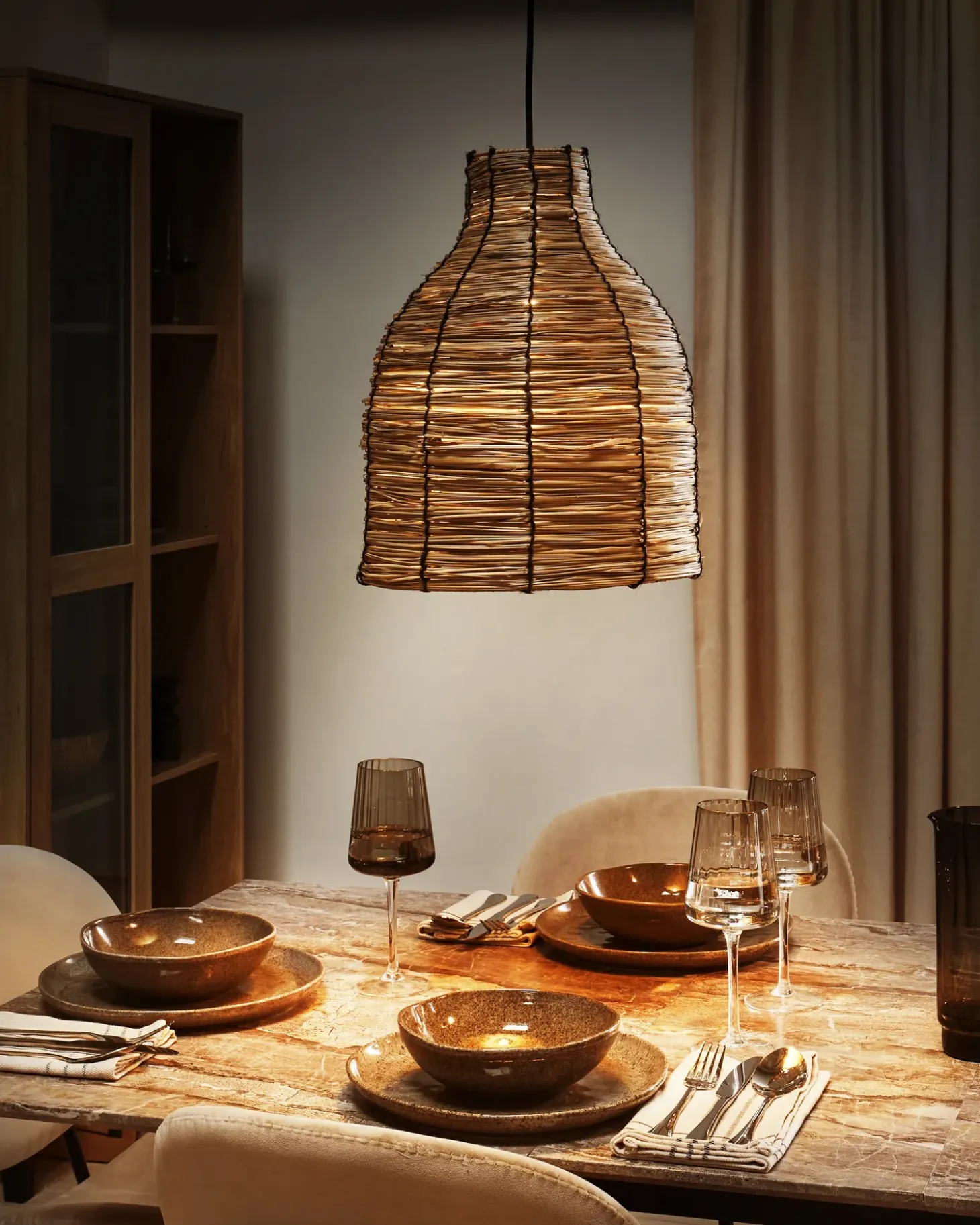 Hot Lampa wisząca KELAKAS Plecionka Naturalny Wszystkie Lampy|Lampy Wiszące