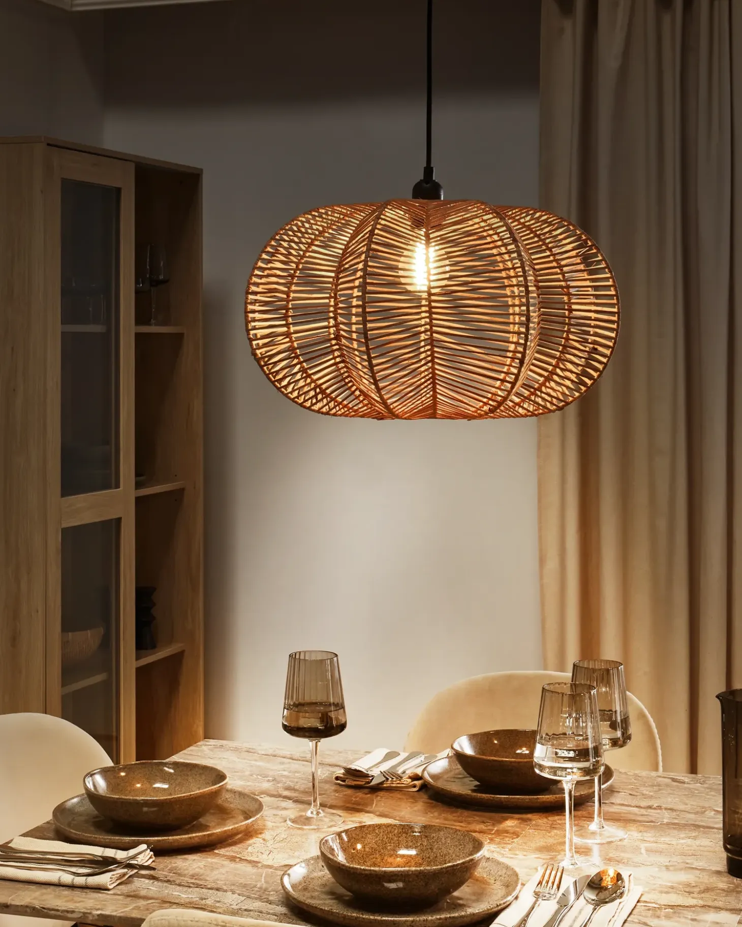 Lampa wisząca KIBI Rattan Naturalny Wszystkie Lampy|Lampy Wiszące