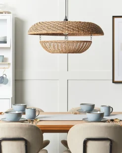 New Lampa wisząca KIDEPO Papierowa plecionka Brązowy Wszystkie Lampy|Lampy Wiszące