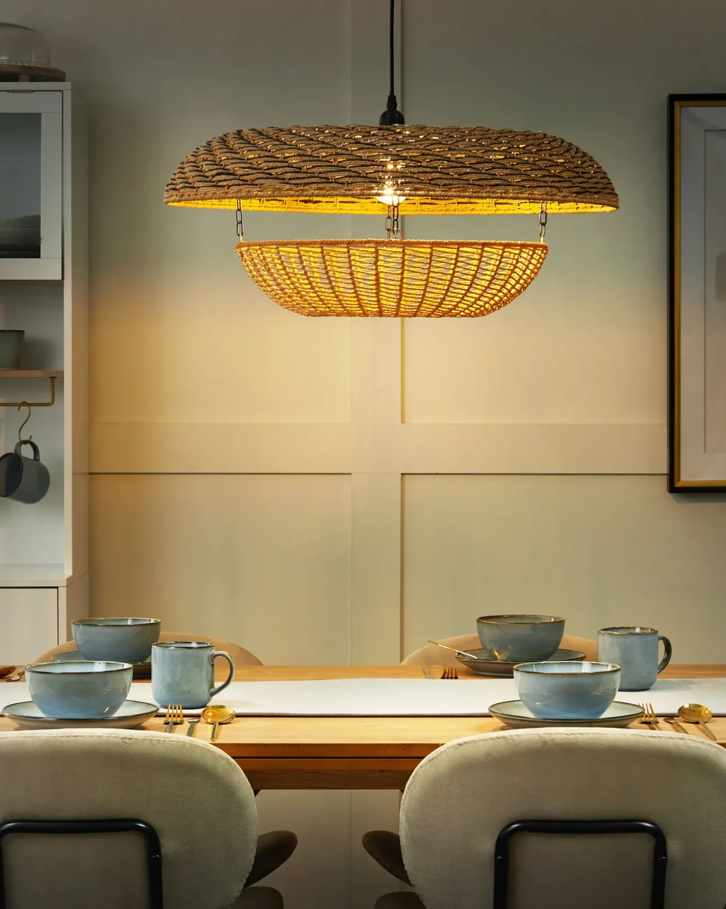 New Lampa wisząca KIDEPO Papierowa plecionka Brązowy Wszystkie Lampy|Lampy Wiszące