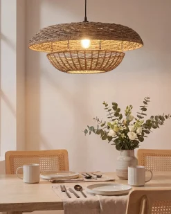 New Lampa wisząca KIDEPO Papierowa plecionka Brązowy Wszystkie Lampy|Lampy Wiszące