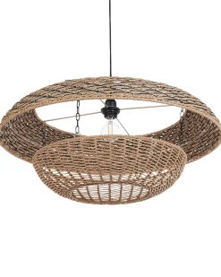 New Lampa wisząca KIDEPO Papierowa plecionka Brązowy Wszystkie Lampy|Lampy Wiszące