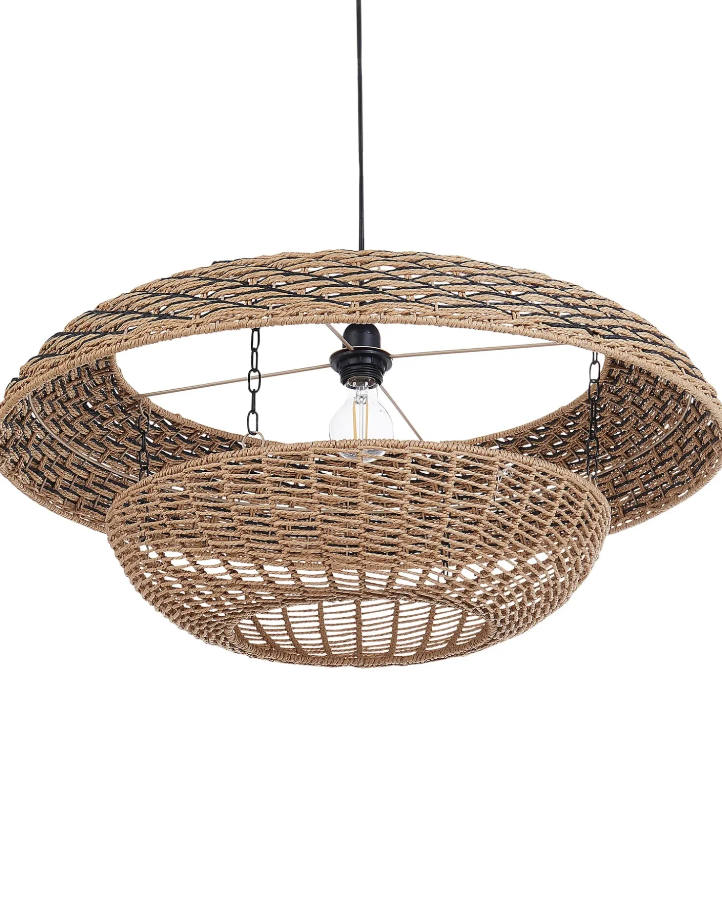 New Lampa wisząca KIDEPO Papierowa plecionka Brązowy Wszystkie Lampy|Lampy Wiszące