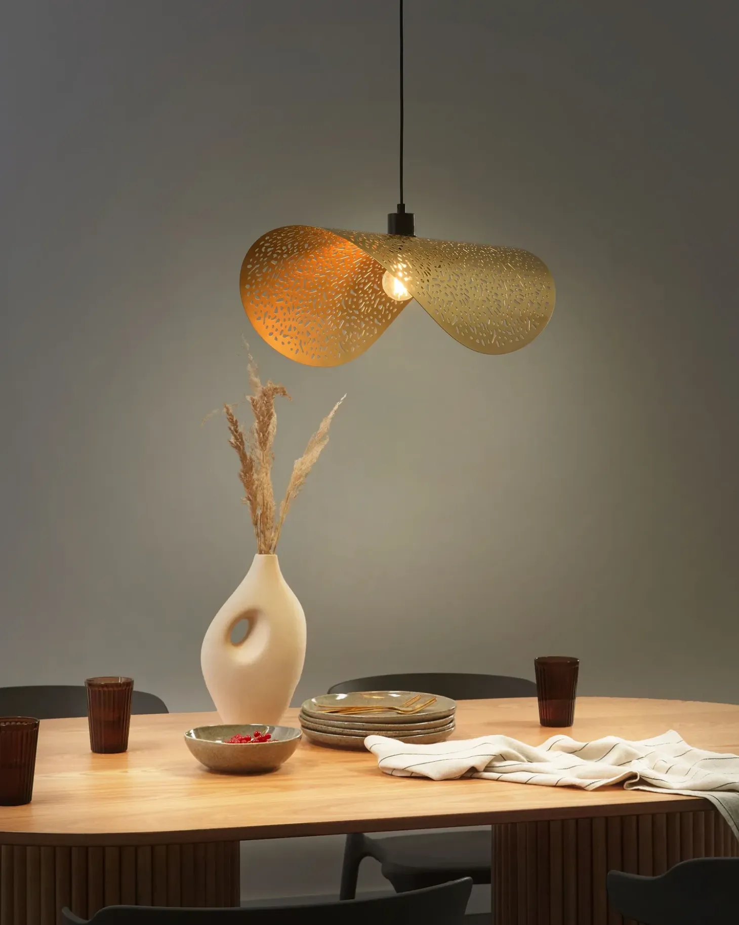 Lampa wisząca KRISHNA Metal Złoty Wszystkie Lampy|Lampy Wiszące