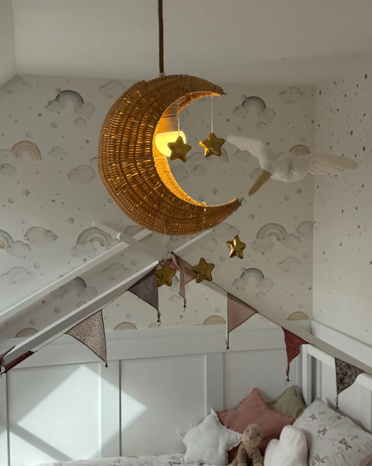 Lampa wisząca Księżyc ORCHON Rattan Naturalny