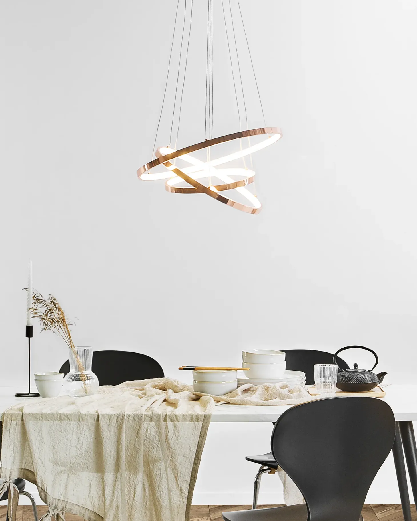 Lampa wisząca LED ATREK Metal Różowe złoto