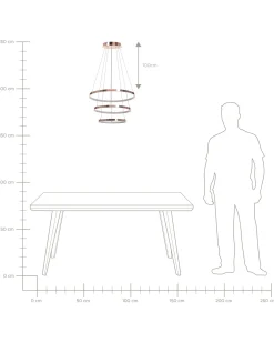 Lampa wisząca LED ATREK Metal Różowe złoto