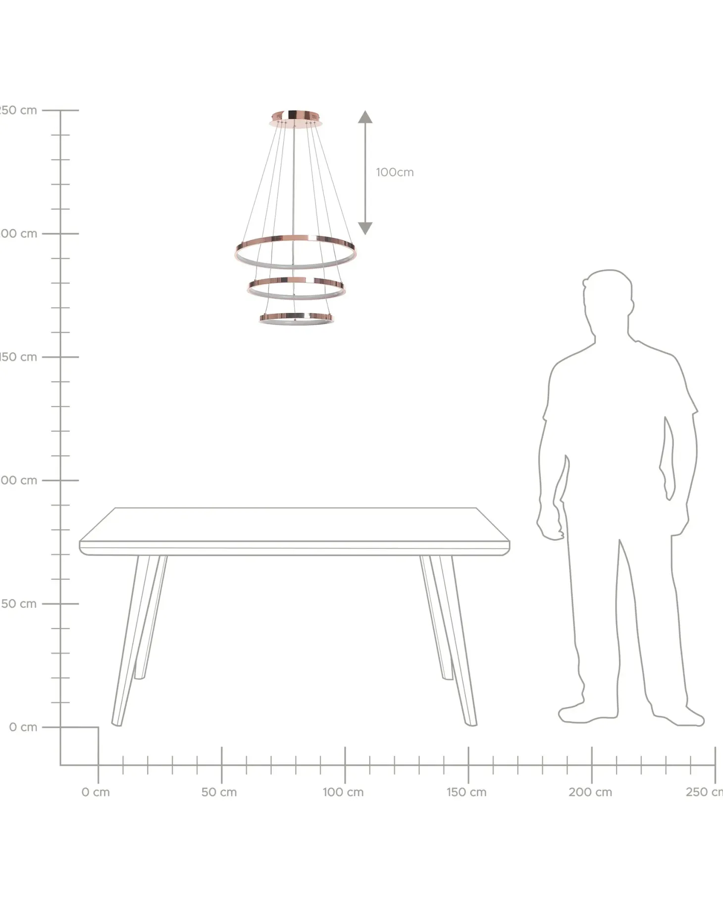 Lampa wisząca LED ATREK Metal Różowe złoto
