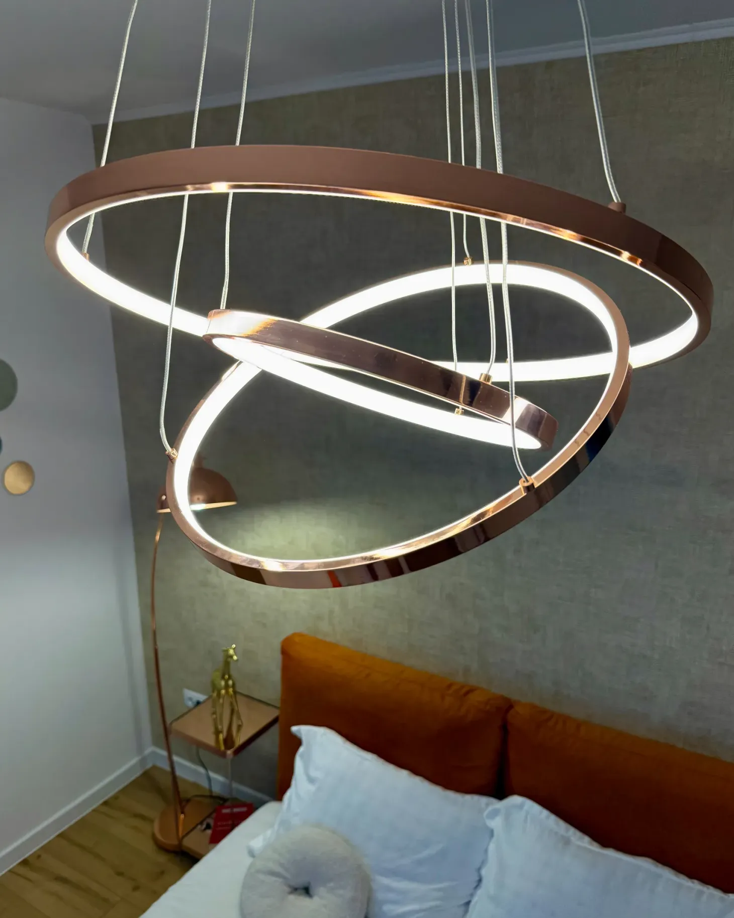 Lampa wisząca LED ATREK Metal Różowe złoto