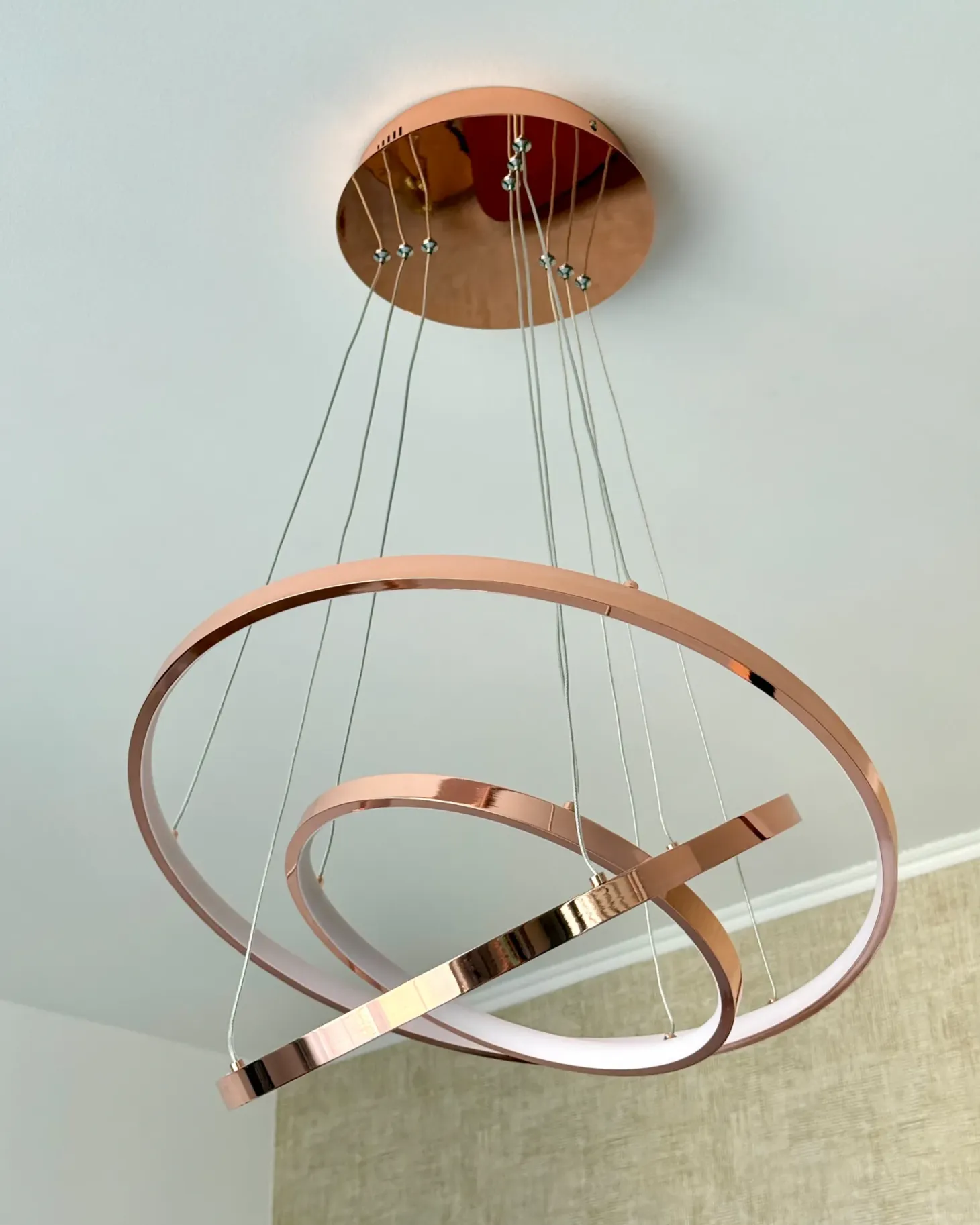 Lampa wisząca LED ATREK Metal Różowe złoto