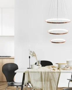 Lampa wisząca LED ATREK Metal Różowe złoto