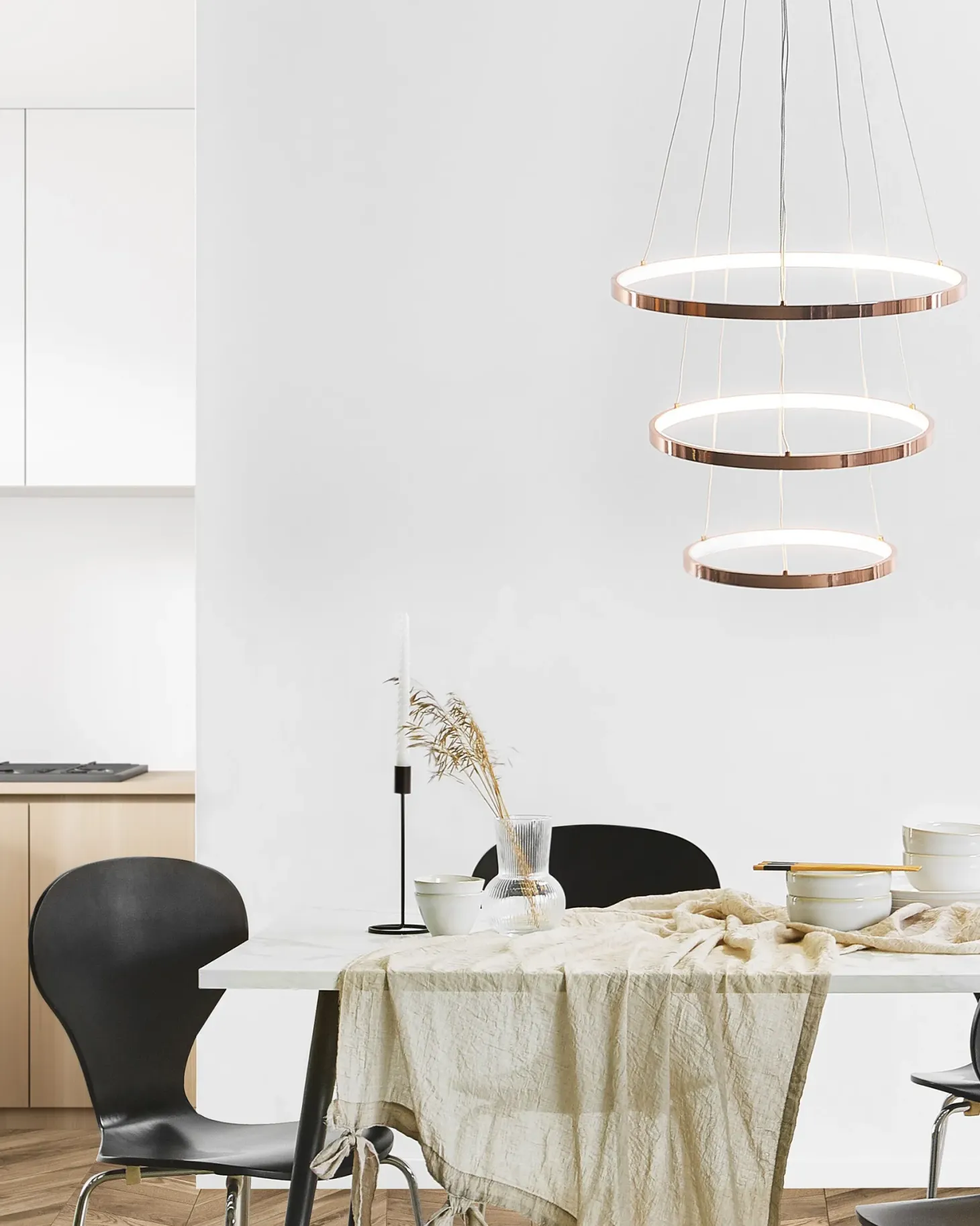 Lampa wisząca LED ATREK Metal Różowe złoto