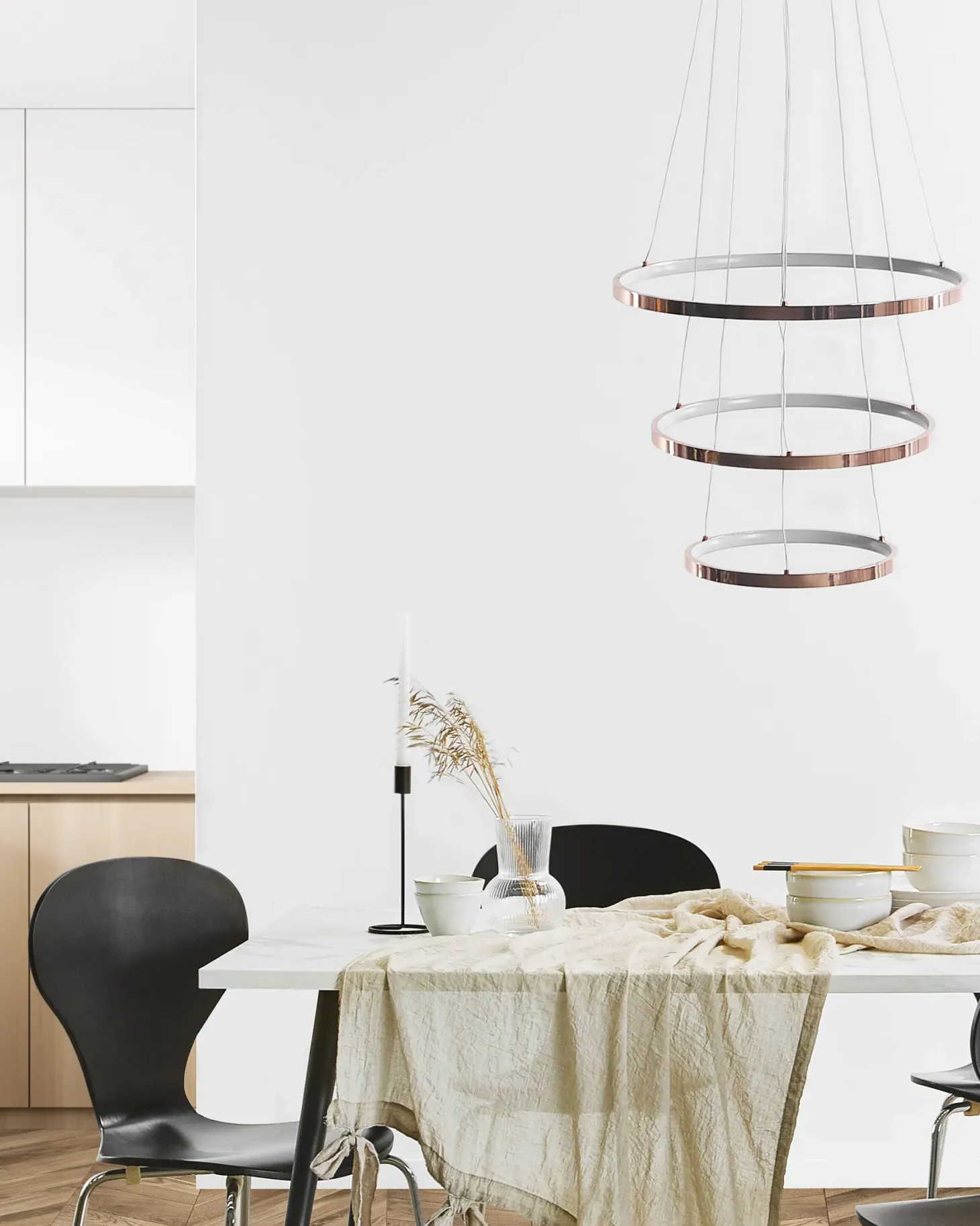 Lampa wisząca LED ATREK Metal Różowe złoto