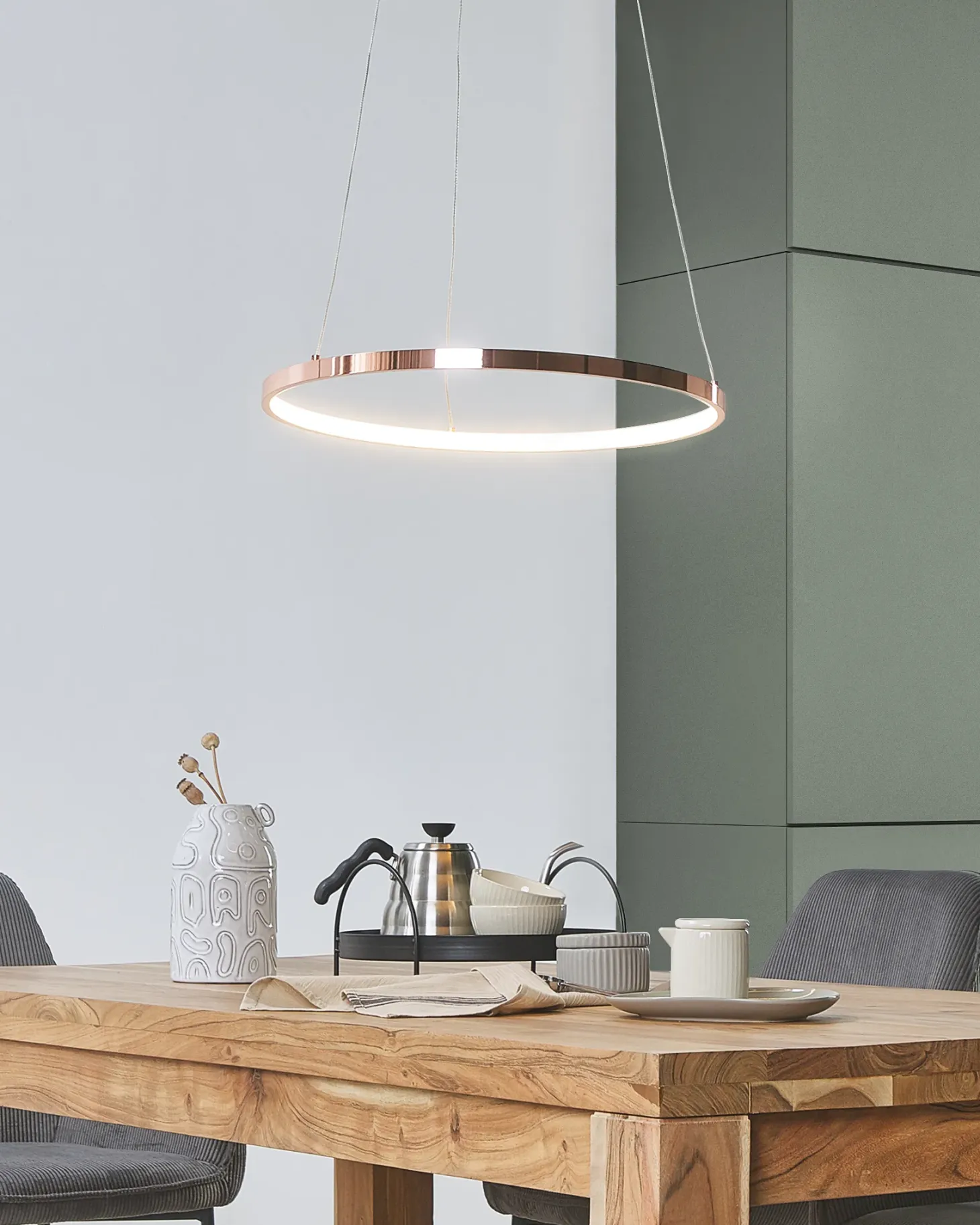 Lampa wisząca LED JORDAN Metal Różowe złoto