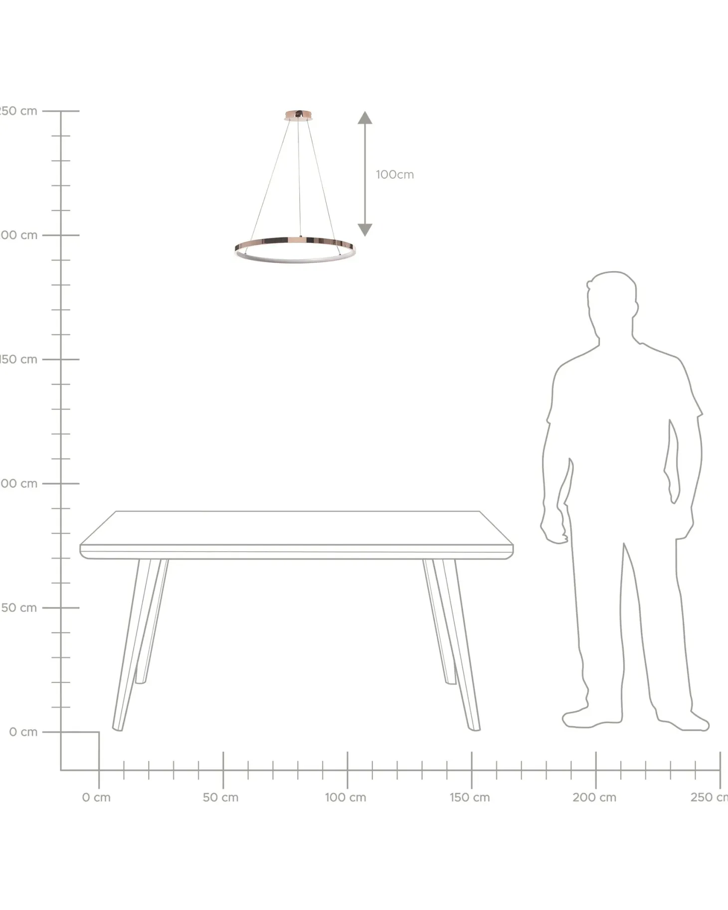 Lampa wisząca LED JORDAN Metal Różowe złoto