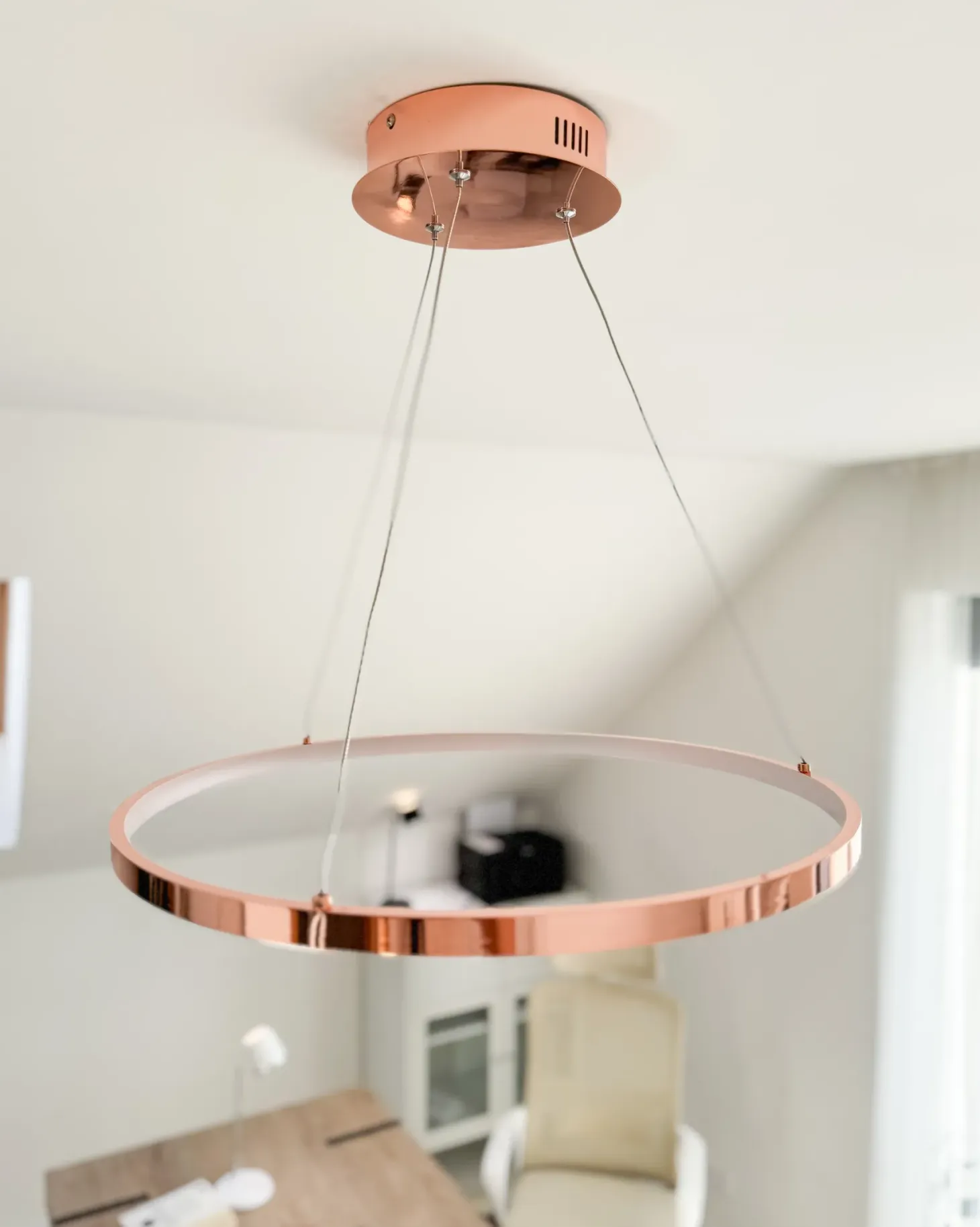 Lampa wisząca LED JORDAN Metal Różowe złoto