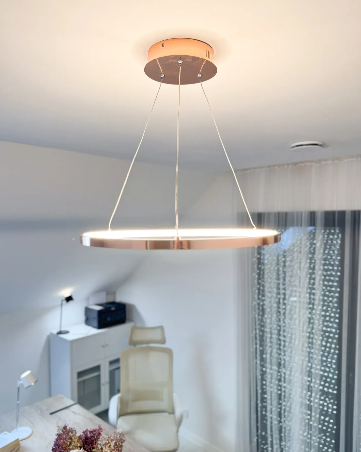 Lampa wisząca LED JORDAN Metal Różowe złoto