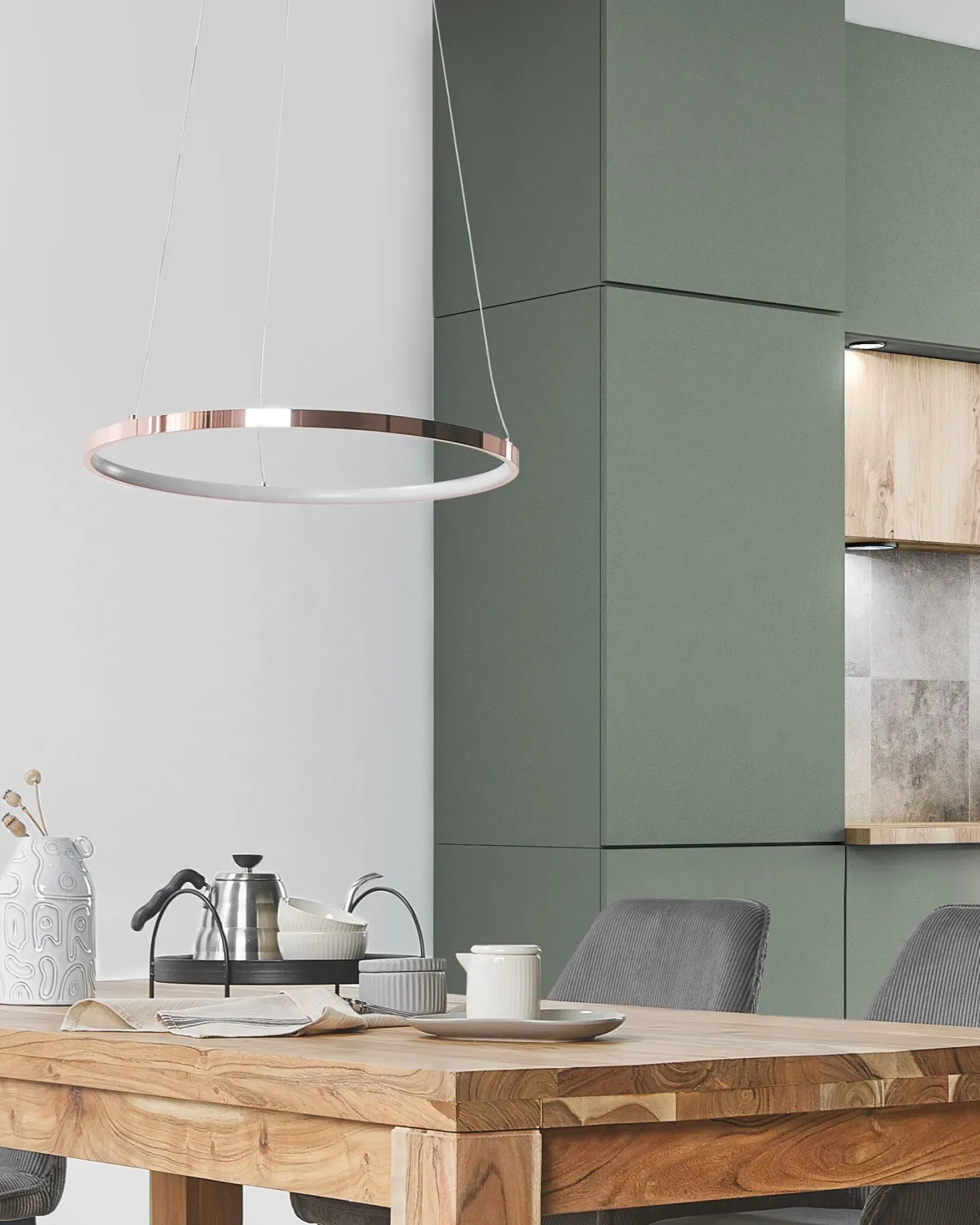 Lampa wisząca LED JORDAN Metal Różowe złoto